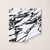 Modernes Schwarzweiss-Marmormuster Badhandtuch Set (Waschlappen)