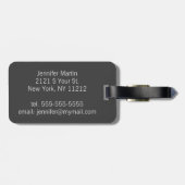 Modernes Schwarzweiss-Marmormuster Gepäckanhänger (Rückseite horizontal)