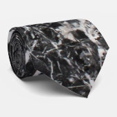 Modernes Schwarzweiss-Marmormuster Krawatte (Gerollt)