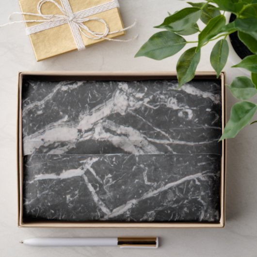 Modernes Schwarzweiss-Marmormuster Seidenpapier (Geschenk)