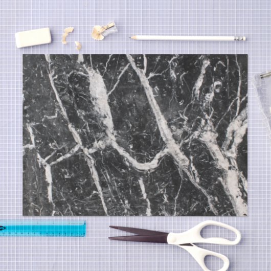 Modernes Schwarzweiss-Marmormuster Seidenpapier (Handwerk)