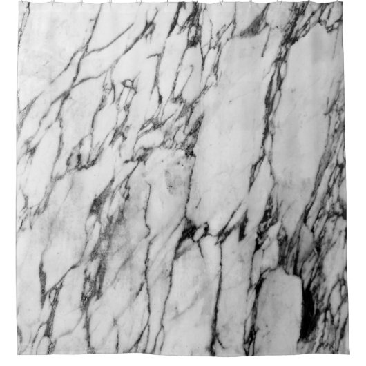 Modernes Schwarzweiss-Mode-Marmor-Muster Duschvorhang (Vorderseite)