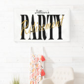 Modernes, Schwarzweiss-Ruhestands-Party Banner (Insitu)