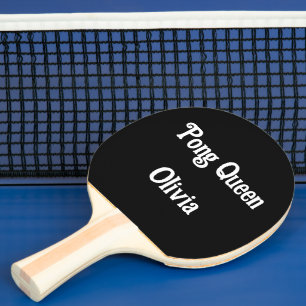 Modernes Schwarzweiß-Schriftzeichen und Personalis Tischtennis Schläger