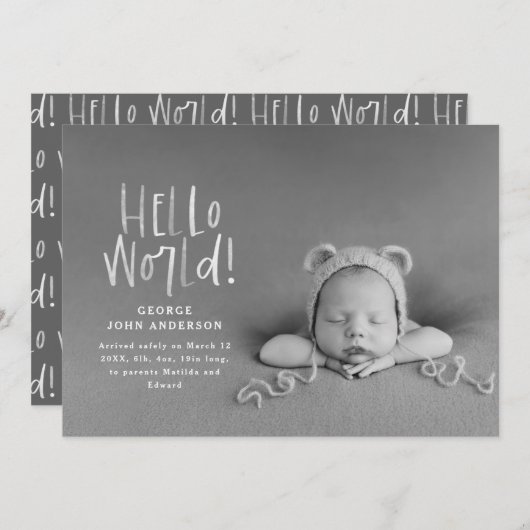 Modernes Schwarzweiß-Typografie-Foto Ankündigung (Vorne/Hinten)