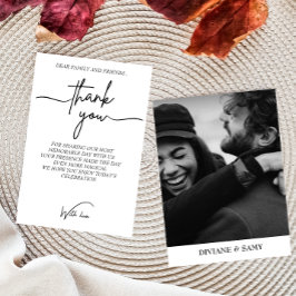 Modernes Schwarzweiß-Typografie-Foto vielen Dank Dankeskarte