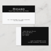 Modernes Schwarzweiss Visitenkarte (Vorne/Hinten)