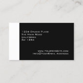Modernes Schwarzweiss Visitenkarte (Rückseite)