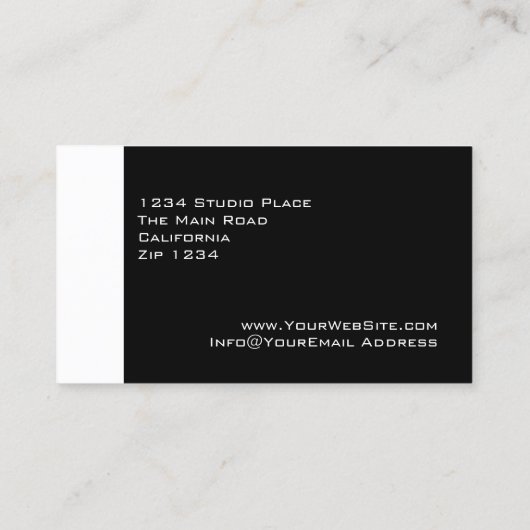 Modernes Schwarzweiss Visitenkarte (Rückseite)