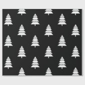 Modernes Schwarzweiss-Weihnachtsbaum-Muster Geschenkpapier (Flach)