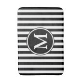 Modernes Schwarzweiß-Weiß-Monogramm Badematte (Vorderseite Vertikal)