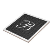 Modernes Schwarzweiß-Weiß-Monogramm Fliese (Seite)