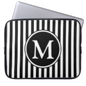 Modernes Schwarzweiß-Weiß-Monogramm Laptopschutzhülle (Vorderseite)