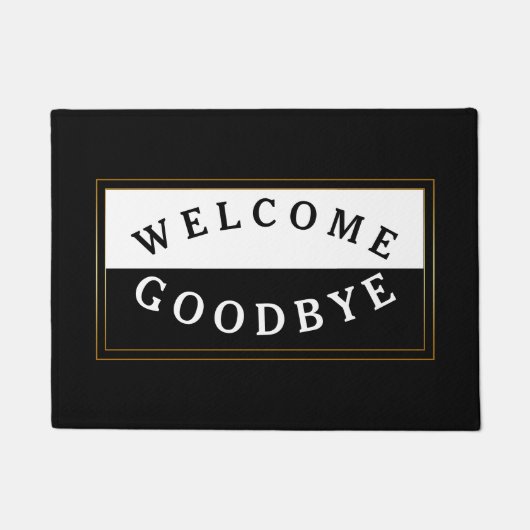 Modernes Schwarzweiss-Willkommen Auf Wiedersehen Fußmatte (Vorderseite)