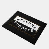 Modernes Schwarzweiss-Willkommen Auf Wiedersehen Fußmatte (Schrägansicht)