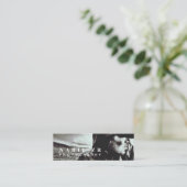 modernes Schwarzweißfotografie-Quadrat Mini Visitenkarte (Stehend Vorderseite)