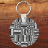 Modernes Schwarzweißmuster Schlüsselanhänger (Vorderseite)