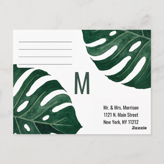 Modernes Schweizer Tropenkäse Leaf Gold UAWG Postkarte (Rückseite)