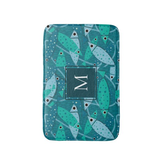 Modernes Schwimm-Muster Badematte (Vorderseite Vertikal)