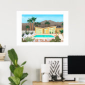 Modernes Schwimmbad Haus aus dem Mittelalter Extra Poster (Heimbüro)
