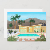 Modernes Schwimmbad House Blank aus dem Mittelalte Postkarte (Vorne/Hinten)