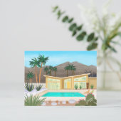 Modernes Schwimmbad House Blank aus dem Mittelalte Postkarte (Stehend Vorderseite)