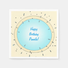 Modernes Schwimmbad Personalisiert zum Geburtstag  Serviette