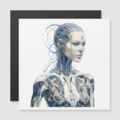 Modernes Sci-fi-Cyborg-Mädchen Magnetkarte (Vorne/Hinten)