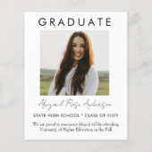 Modernes Script 2023 Foto Grad Foto Card Budget (Rückseite)