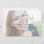 Modernes Script 2025 Foto Light Overlay Abschluss Save The Date (Vorderseite)