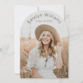 Modernes Script 2 Foto Abschluss Ankündigung (Vorderseite)