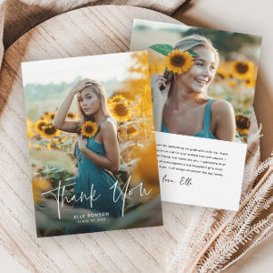 Modernes Script 2 Foto Abschluss Dankeskarte