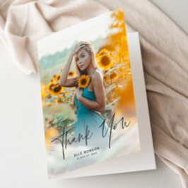 Modernes Script 2 Foto Abschluss Dankeskarte