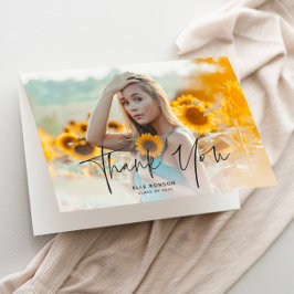 Modernes Script 2 Foto Abschluss Dankeskarte