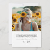 Modernes Script 2 Foto Abschluss Dankeskarte (Rückseite)