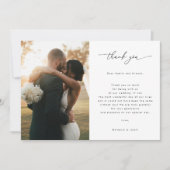 Modernes Script 2 Foto Galerie QR Code Hochzeit Dankeskarte (Vorderseite)