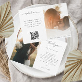Modernes Script 2 Foto Galerie QR Code Hochzeit Dankeskarte
