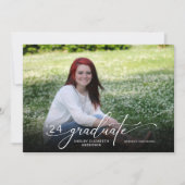 Modernes Script 2 Foto Horizontaler Abschluss Einladung (Vorderseite)