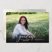 Modernes Script 2 Foto Horizontaler Abschluss Einladung (Vorne/Hinten)