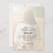 Modernes Script 2 Foto Vertikaler Abschluss Einladung (Rückseite)