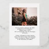 Modernes Script 2 Fotos Abschluss Ankündigung (Rückseite)