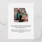 Modernes Script 2 Fotos Abschluss Ankündigung (Rückseite)