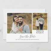 Modernes Script 2 Fotos Save The Date (Vorderseite)