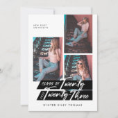 Modernes Script 3 Foto Graduate 22 Einladung (Vorderseite)