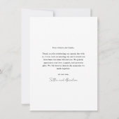 Modernes Script 3 Foto Hochzeit Dankeskarte (Rückseite)