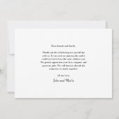 Modernes Script 3 Foto Hochzeit Dankeskarte (Rückseite)