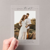 Modernes Script 3 Foto Hochzeit Sichern Sie das Da Acryleinladungen (Insitu (Handheld))