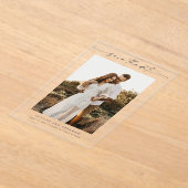 Modernes Script 3 Foto Hochzeit Sichern Sie das Da Acryleinladungen (Ablage )