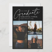 Modernes Script 3 Fotos Geometrischer Abschluss Ankündigung (Vorderseite)