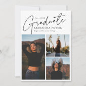 Modernes Script 3 Fotos Geometrischer Abschluss Ankündigung (Vorderseite)